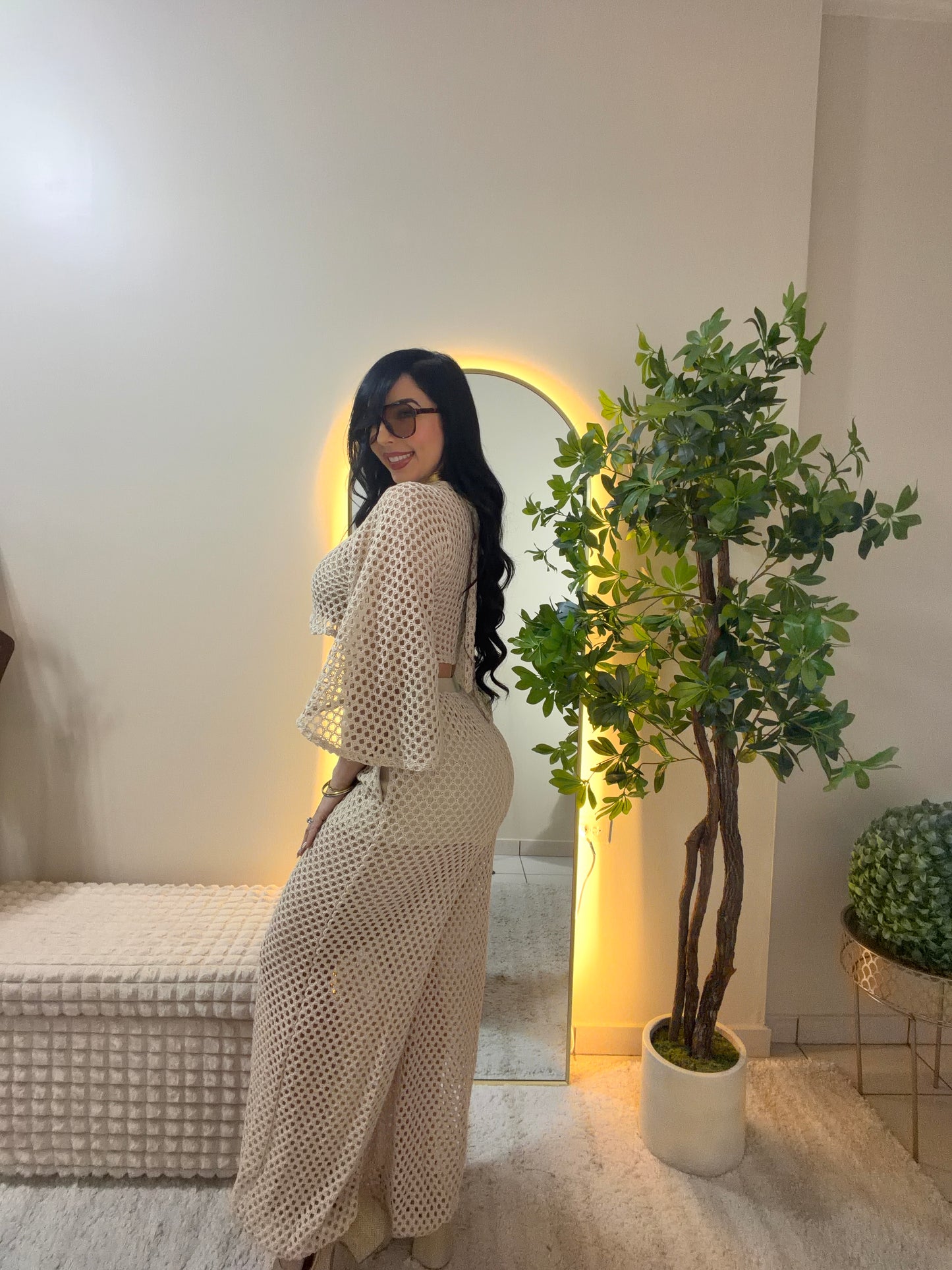 Crochet beige Set