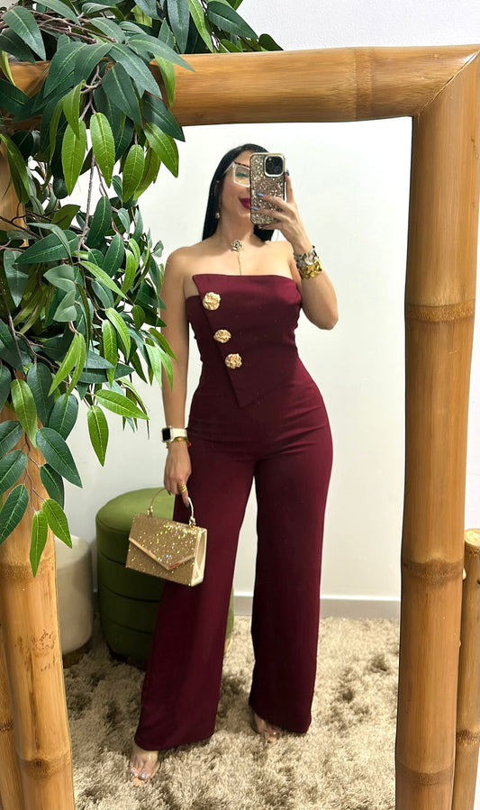Burgundy Elegant Jumpsuit
