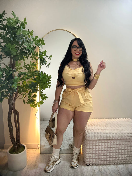 Butter Yellow short Set