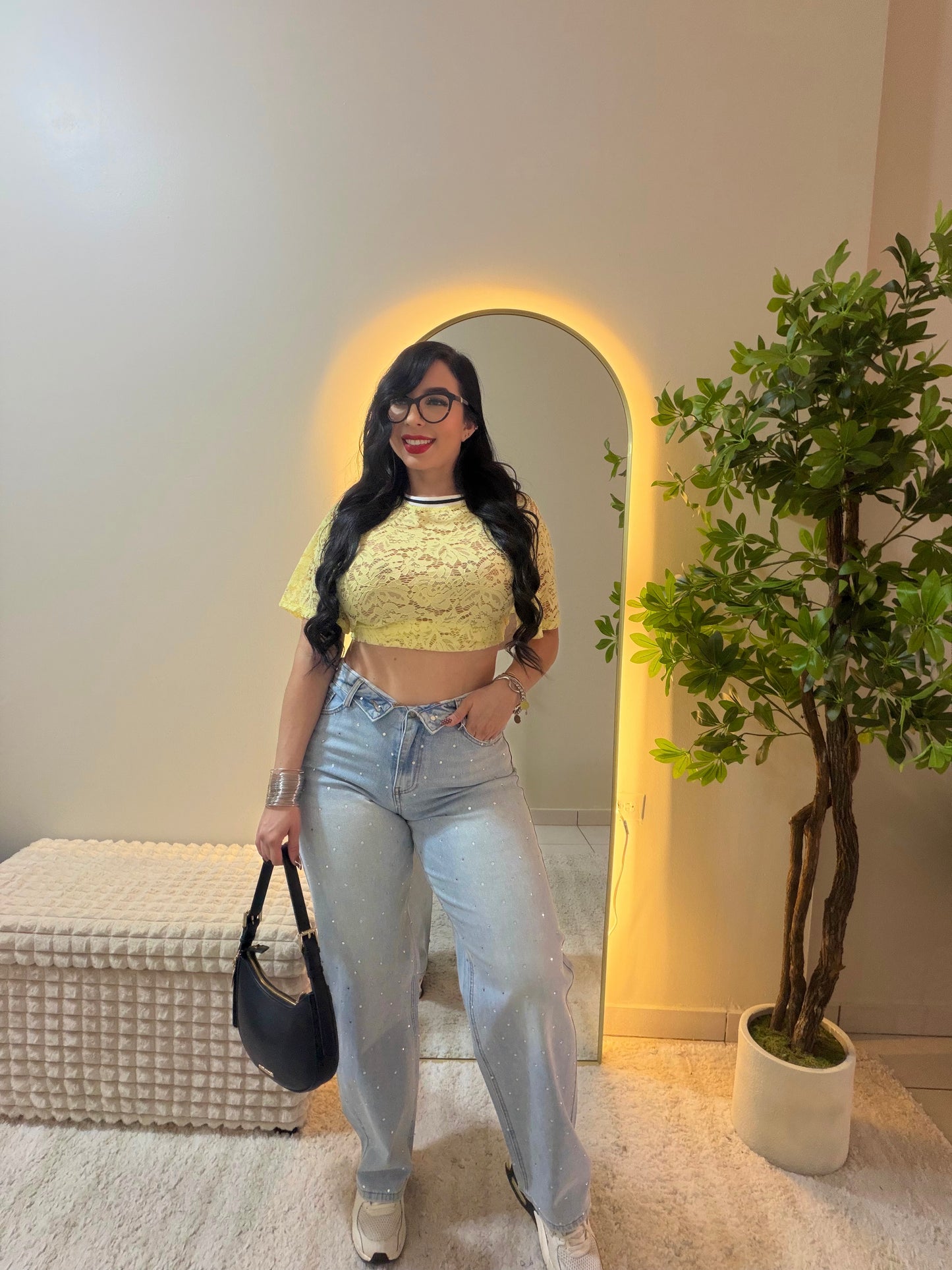 Rhinestone Trending Jean