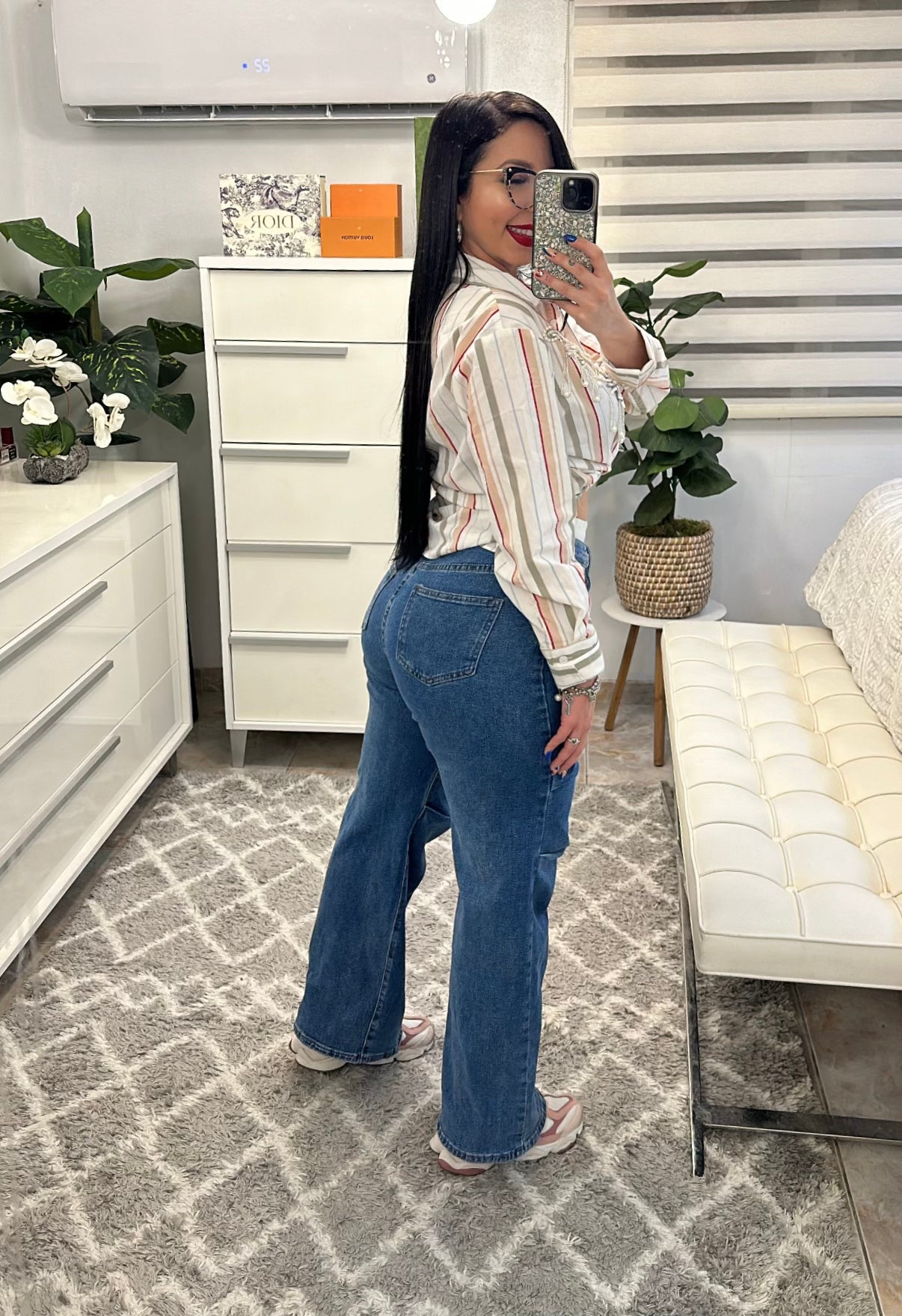 Denim & white Jean