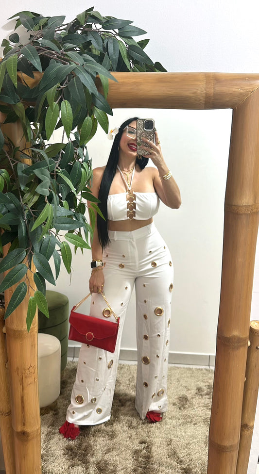 Gold Details white Set
