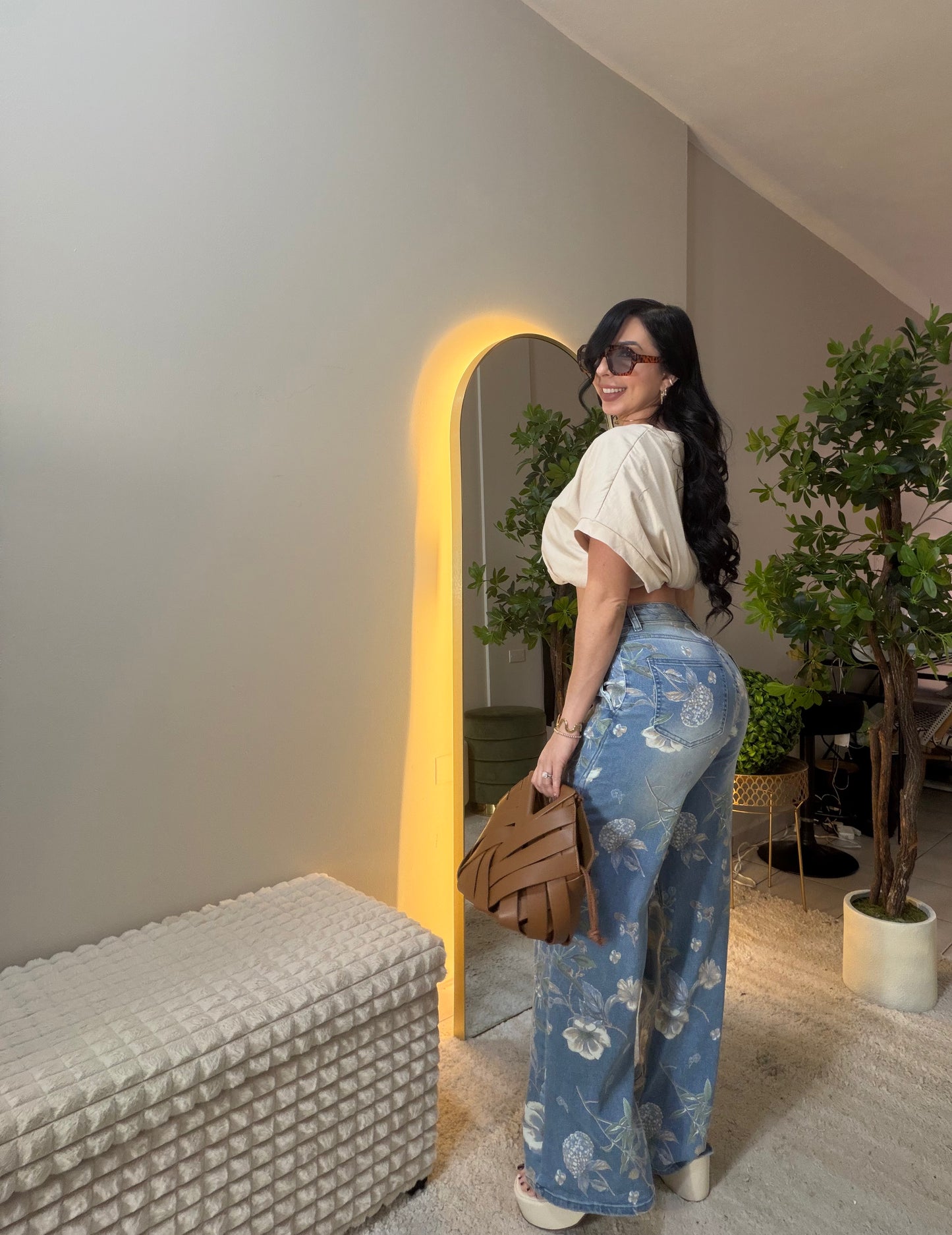Flowers Denim Pant