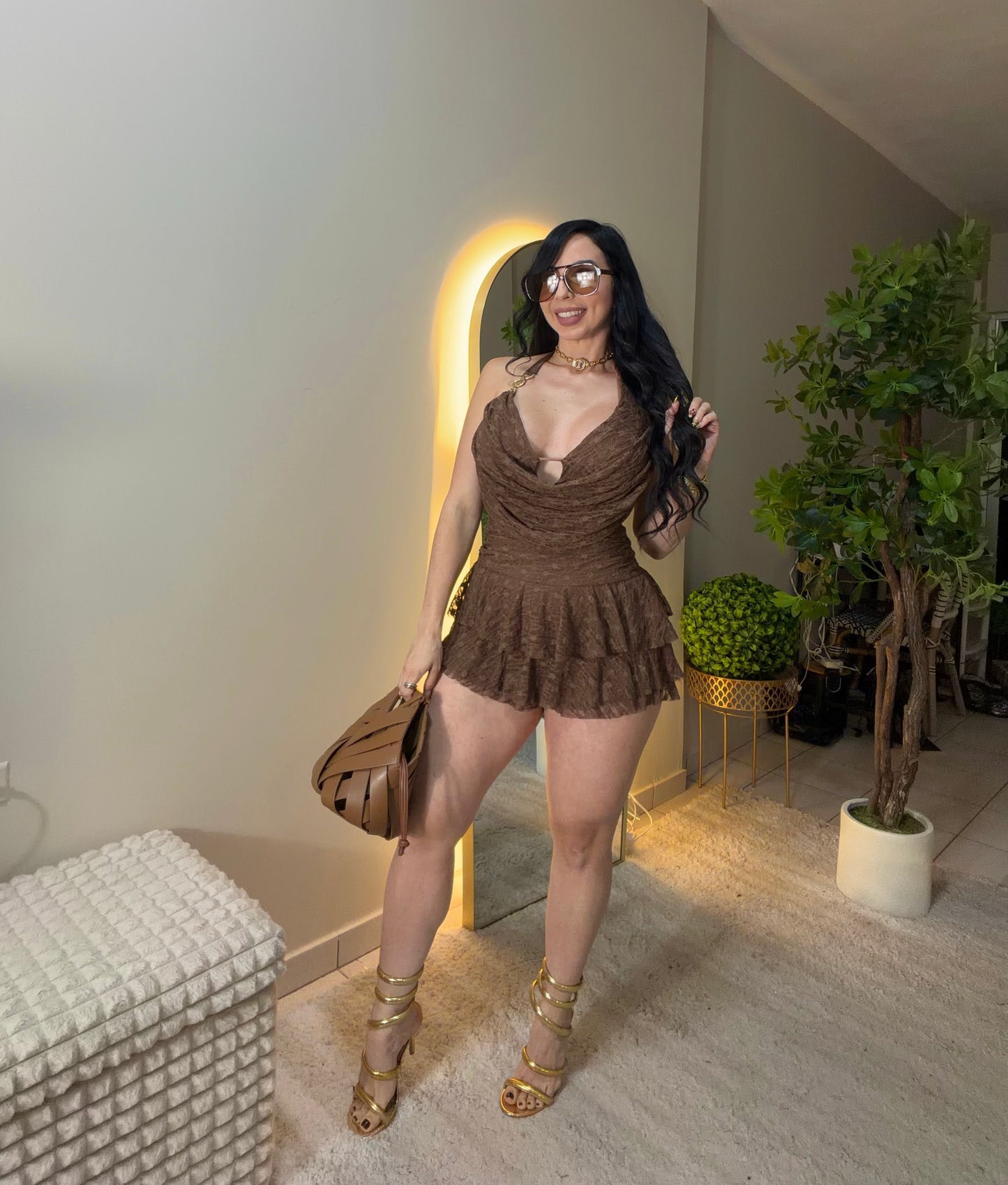 Cocoa Romance Romper Dress