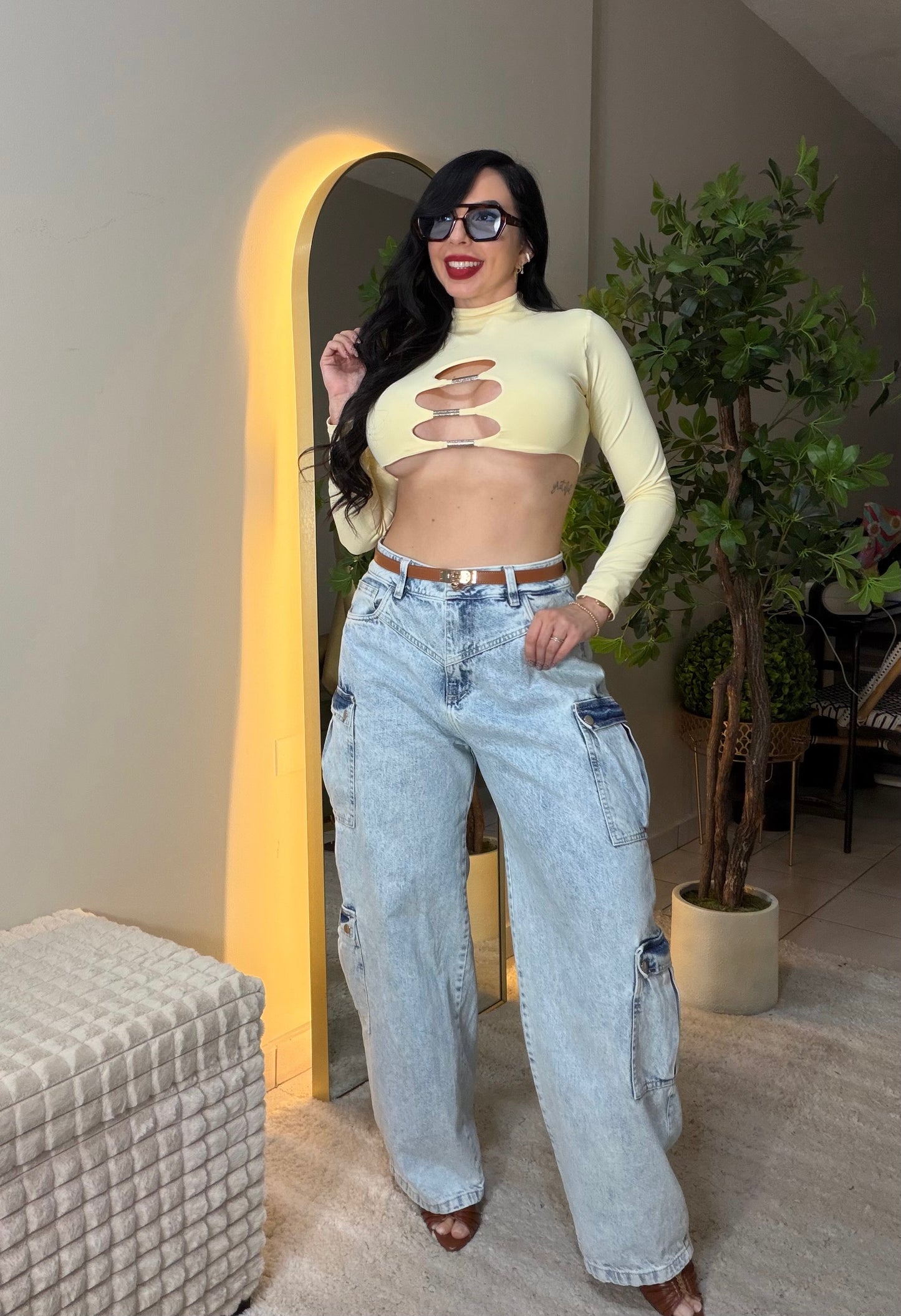Colombian Butter Yellow long sleeve blouse