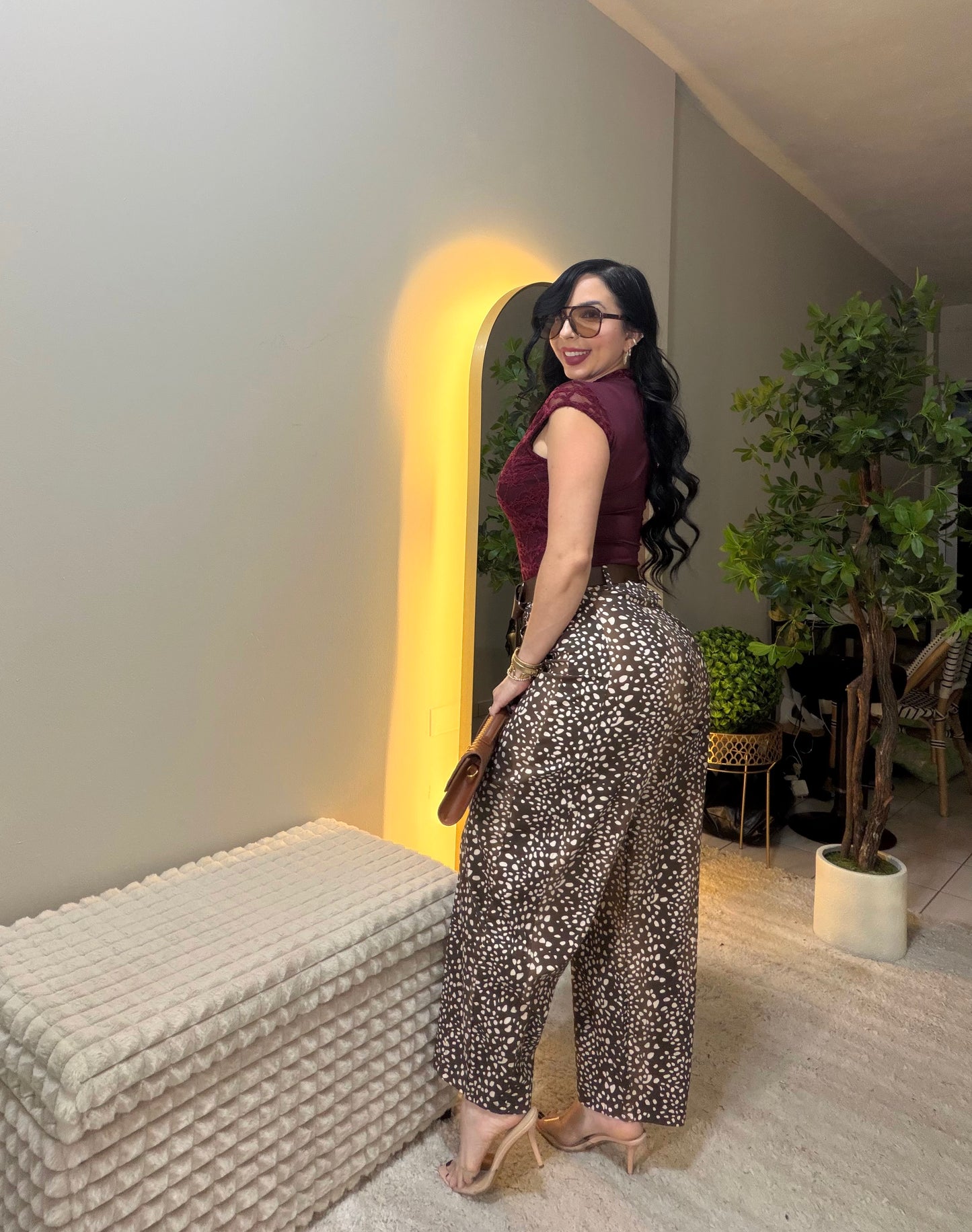 Italian Animal Print Barrel Jean