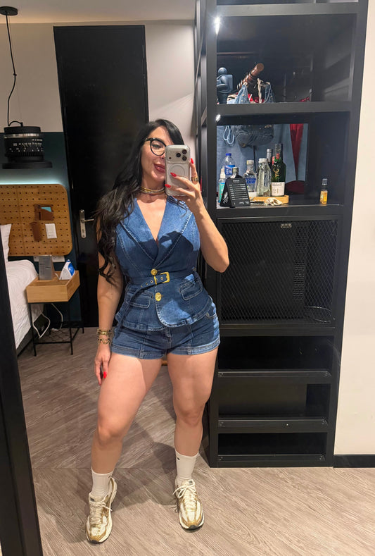 Denim Short Set