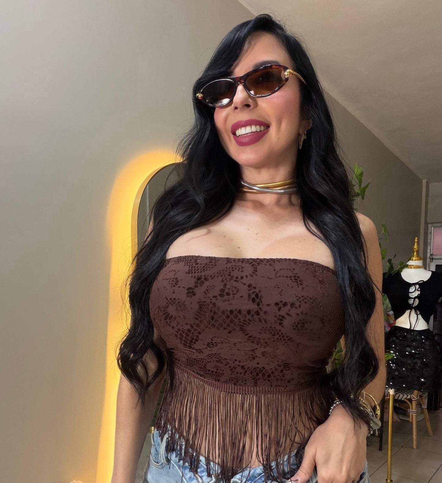 Chocolate Fringes Top