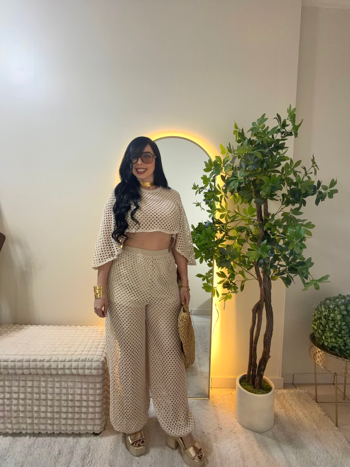 Crochet beige Set