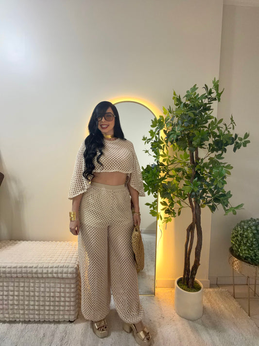 Crochet beige Set