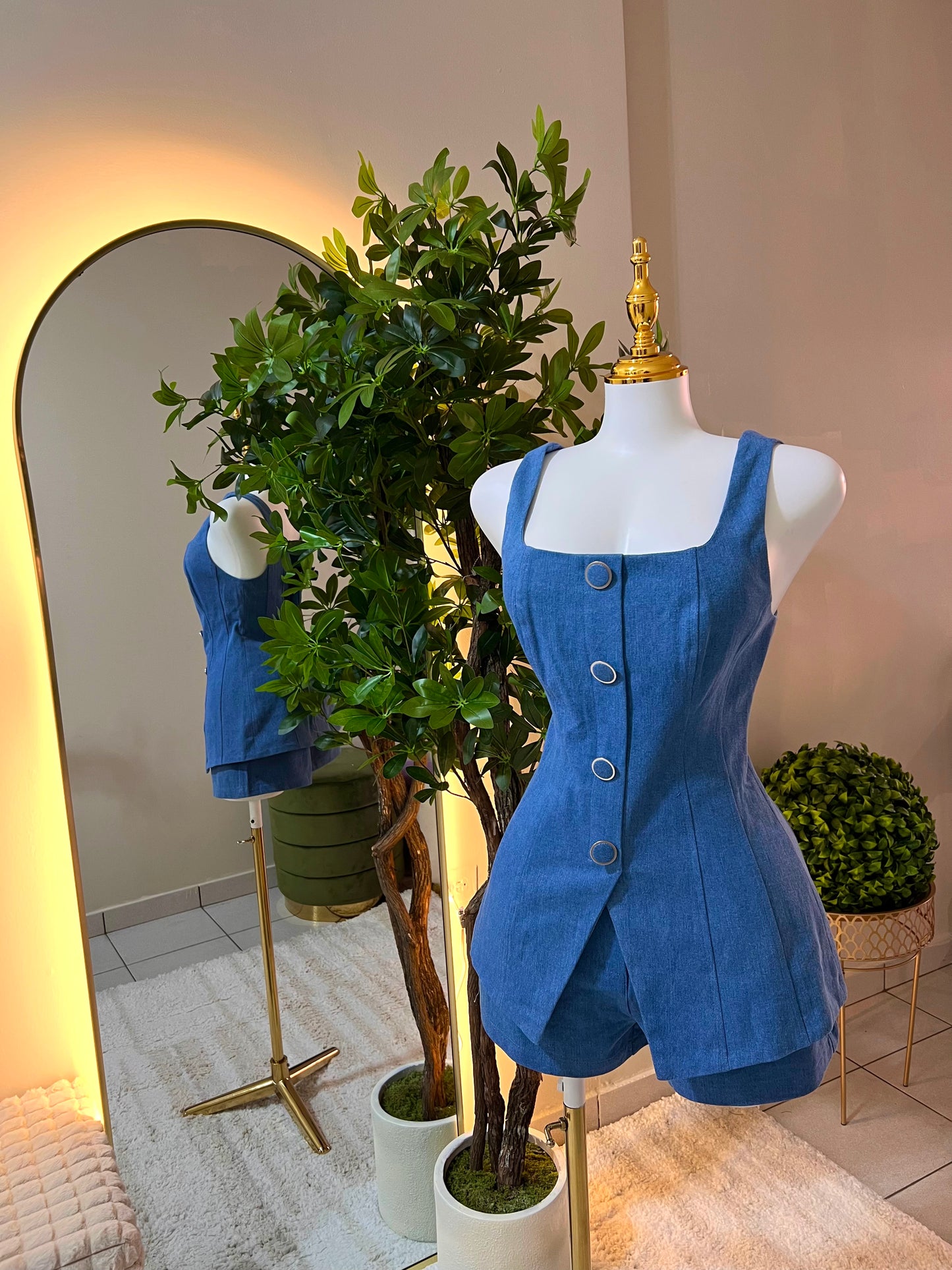 Denim Vest Set