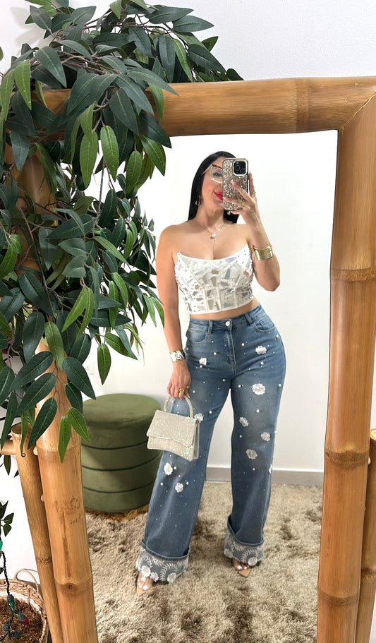 Rhinstones, Pearls & Flowers Pant