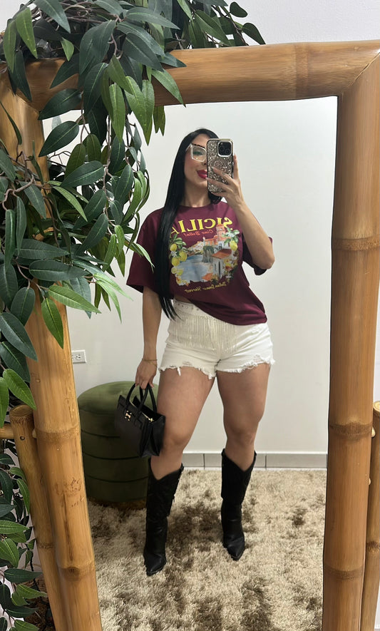 Rhinestones white short