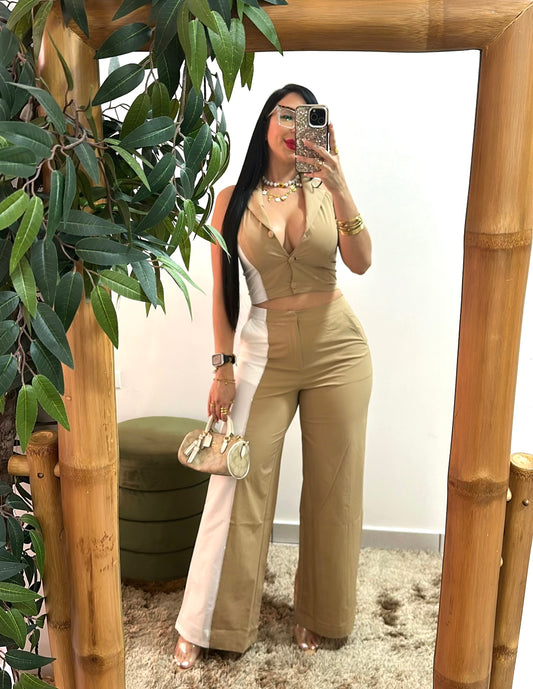 White & beige set