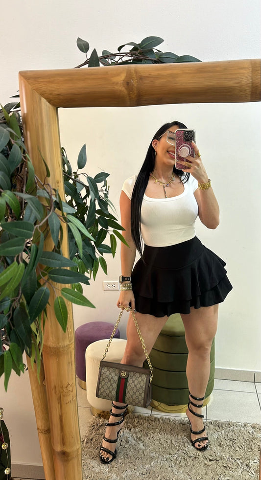 Black skort