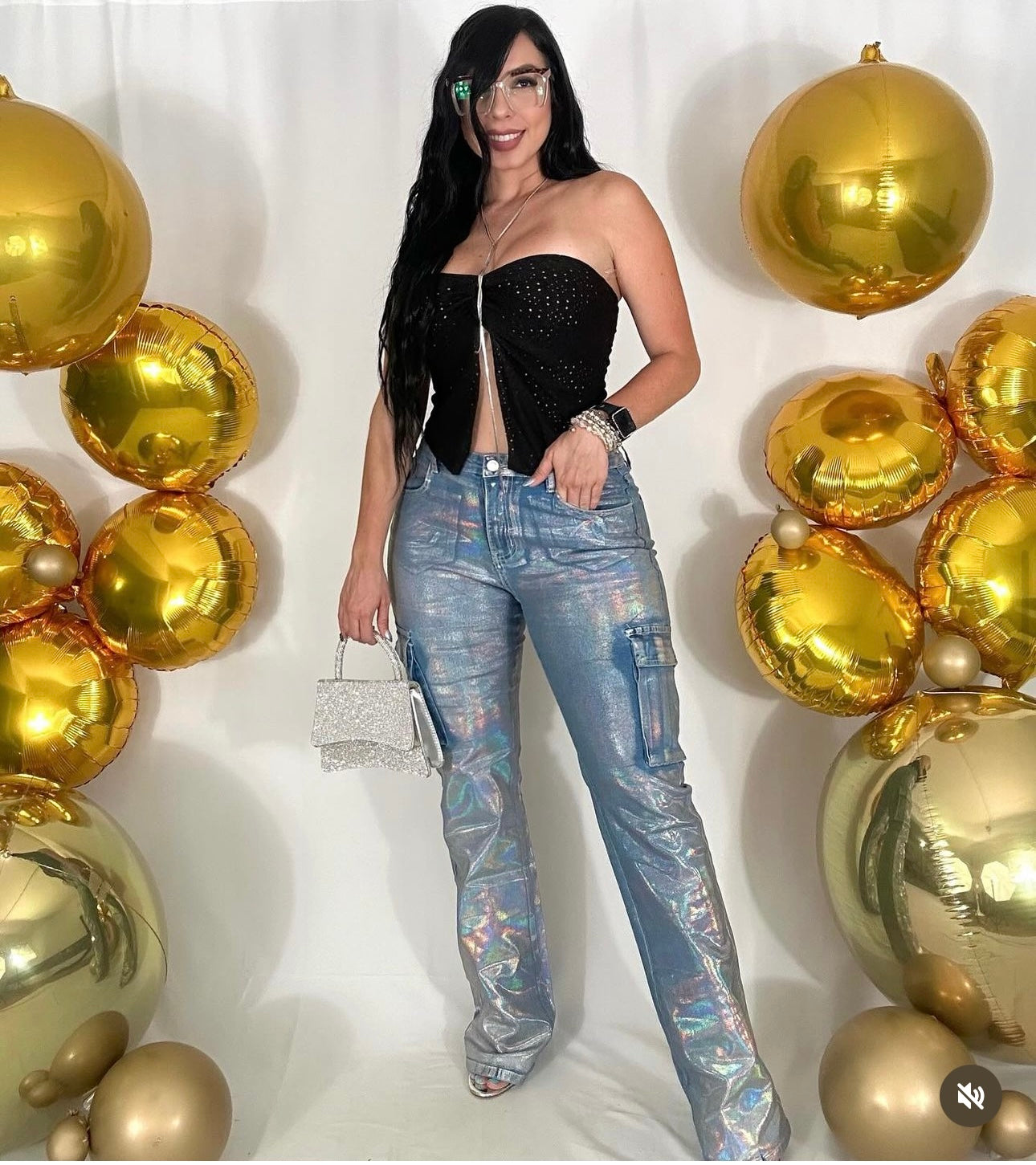 Metallic Denim Jean