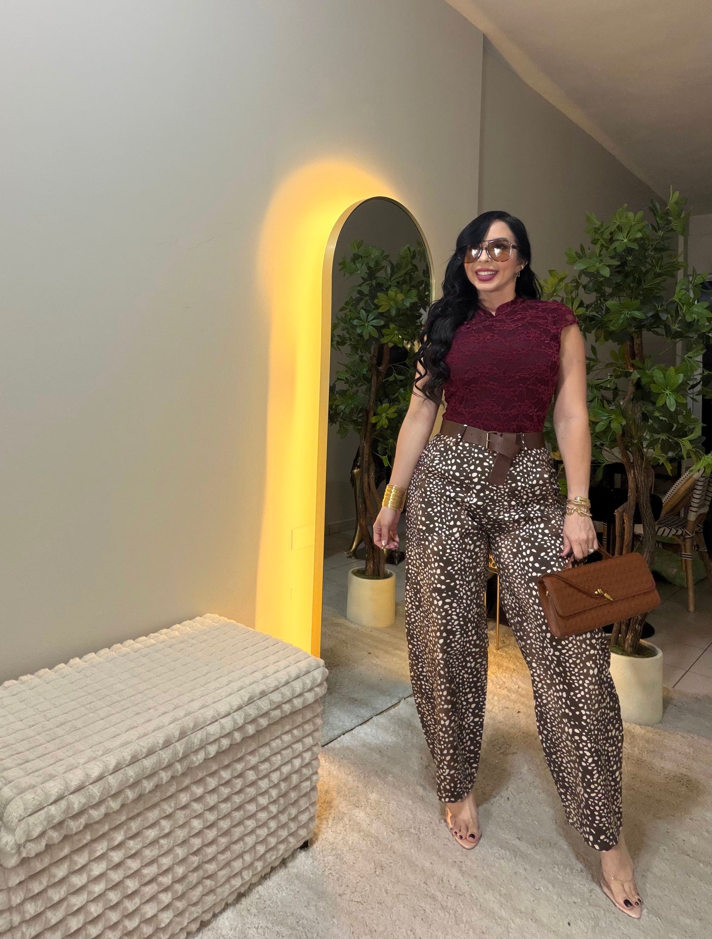 Italian Animal Print Barrel Jean