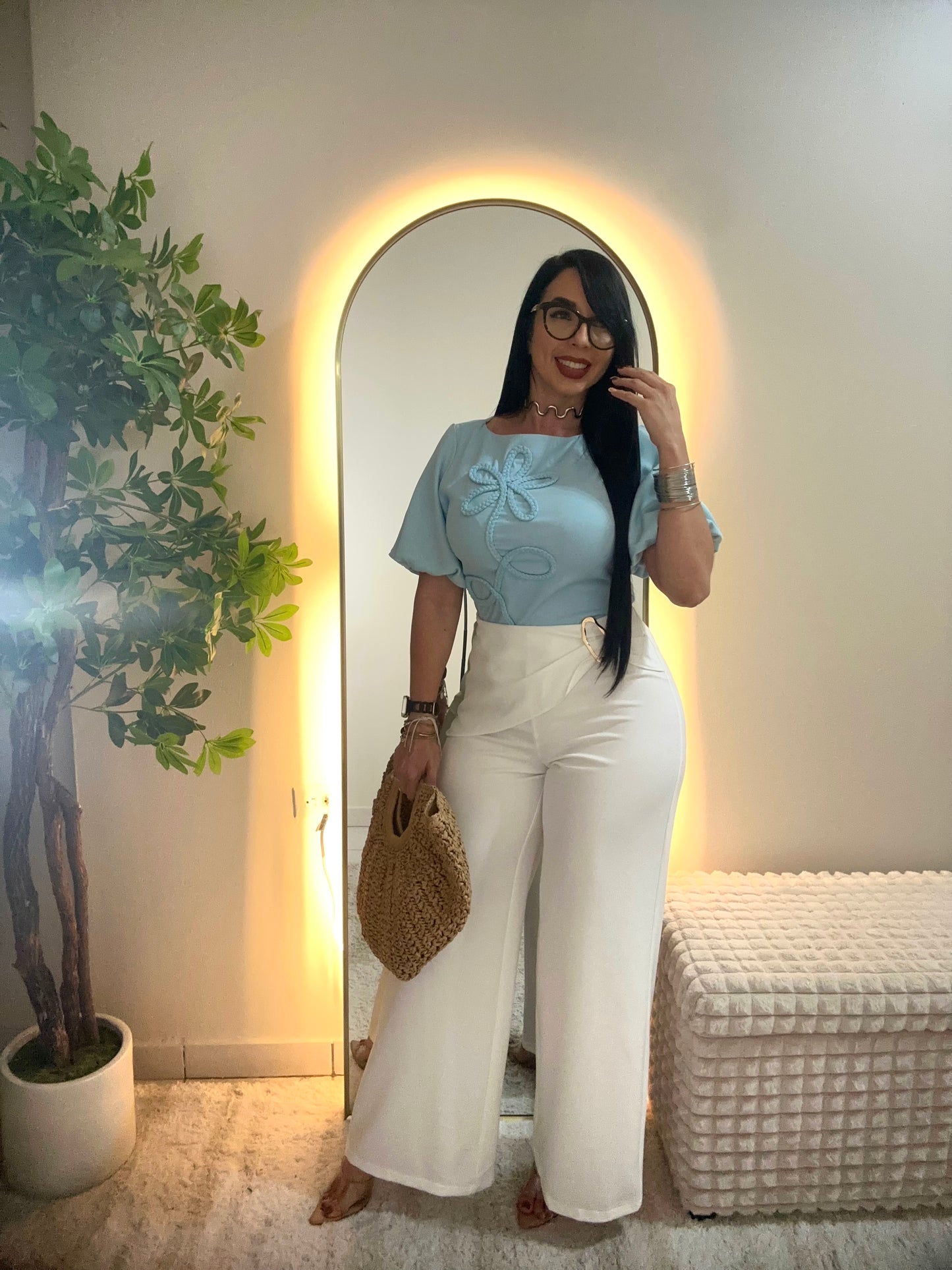Gold Detail White pant