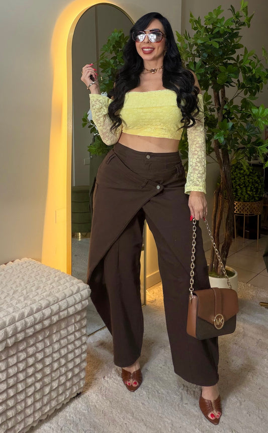 Butter Yellow Off Shoulder Lace Top