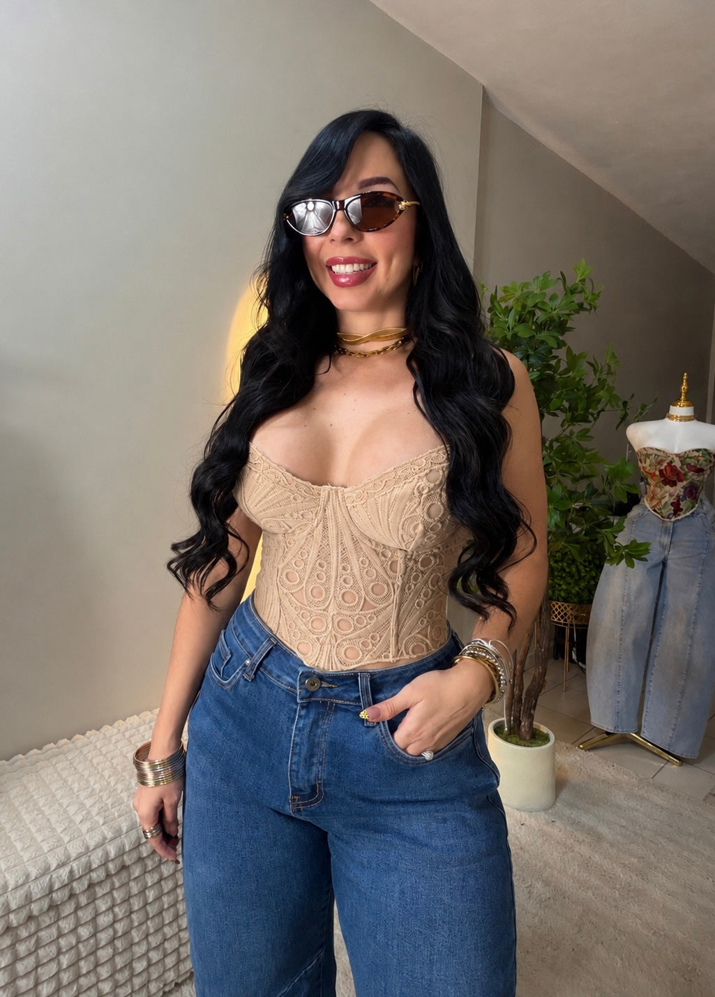 Lace Beige Corset