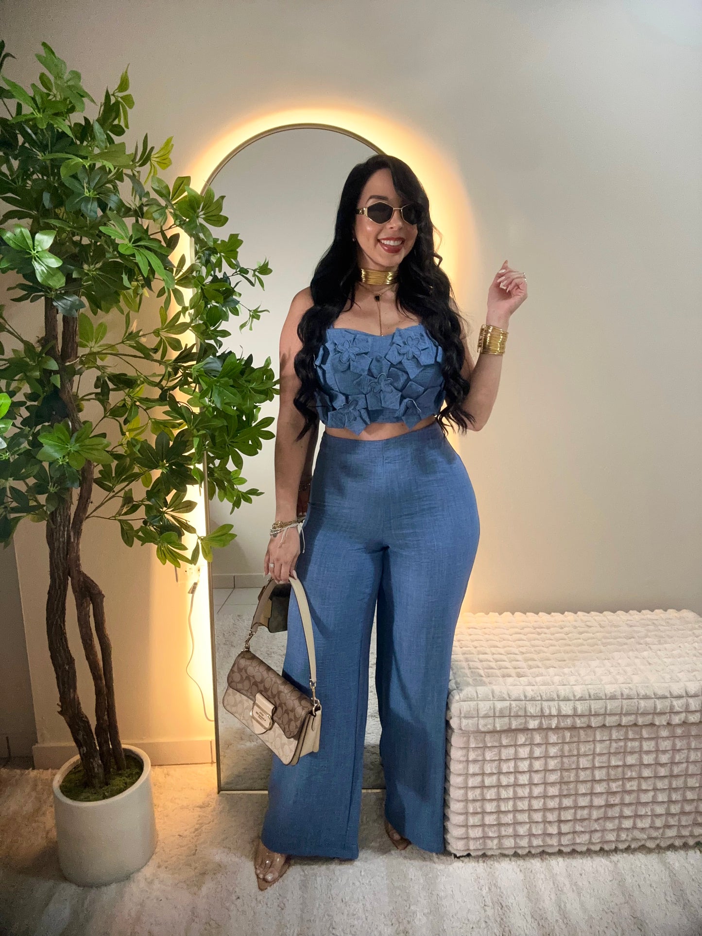 Flowers Denim Set