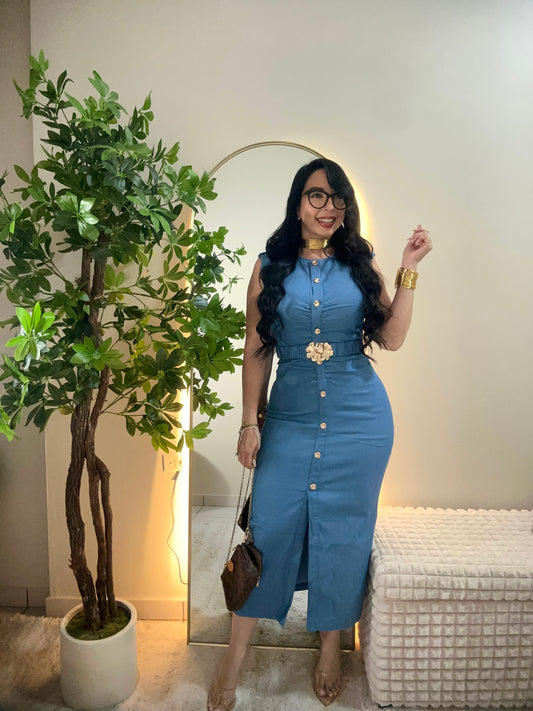 Midi Denim Dress (incluye la correa )