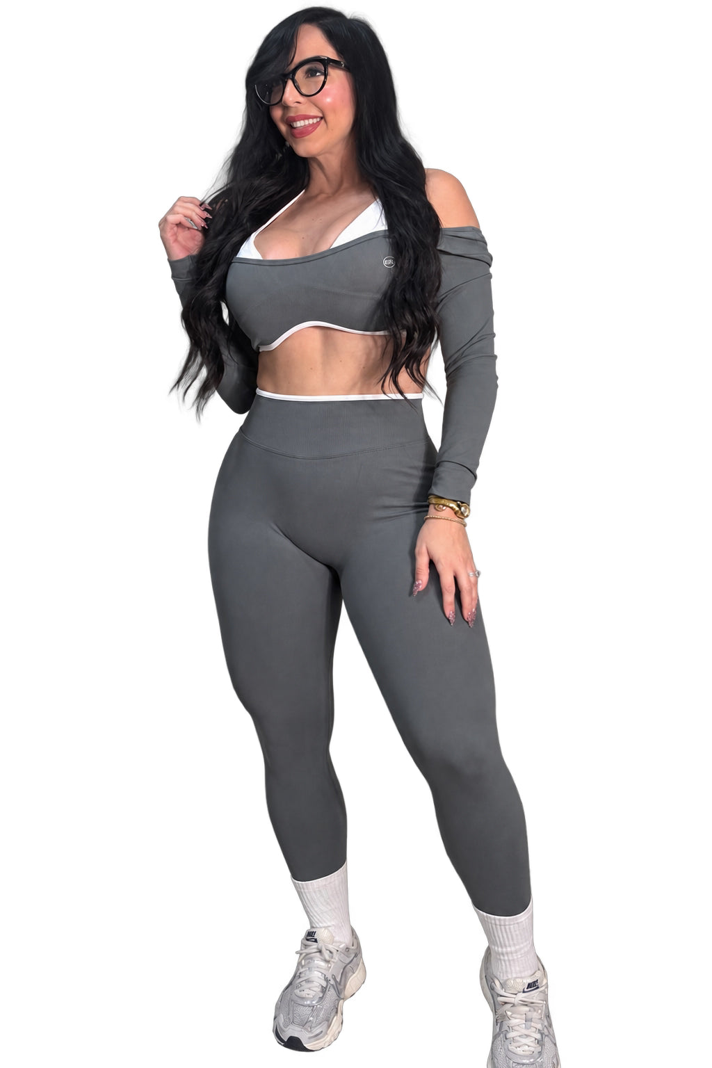 Ivana Activewear Gray/white set