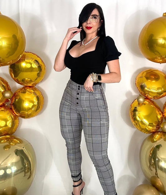 Plaid grey pants