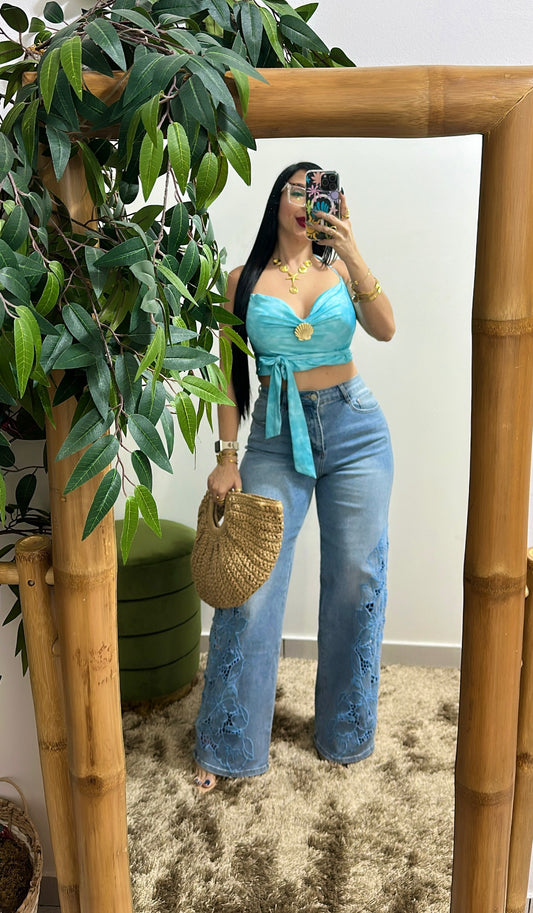 Light blue denim jean