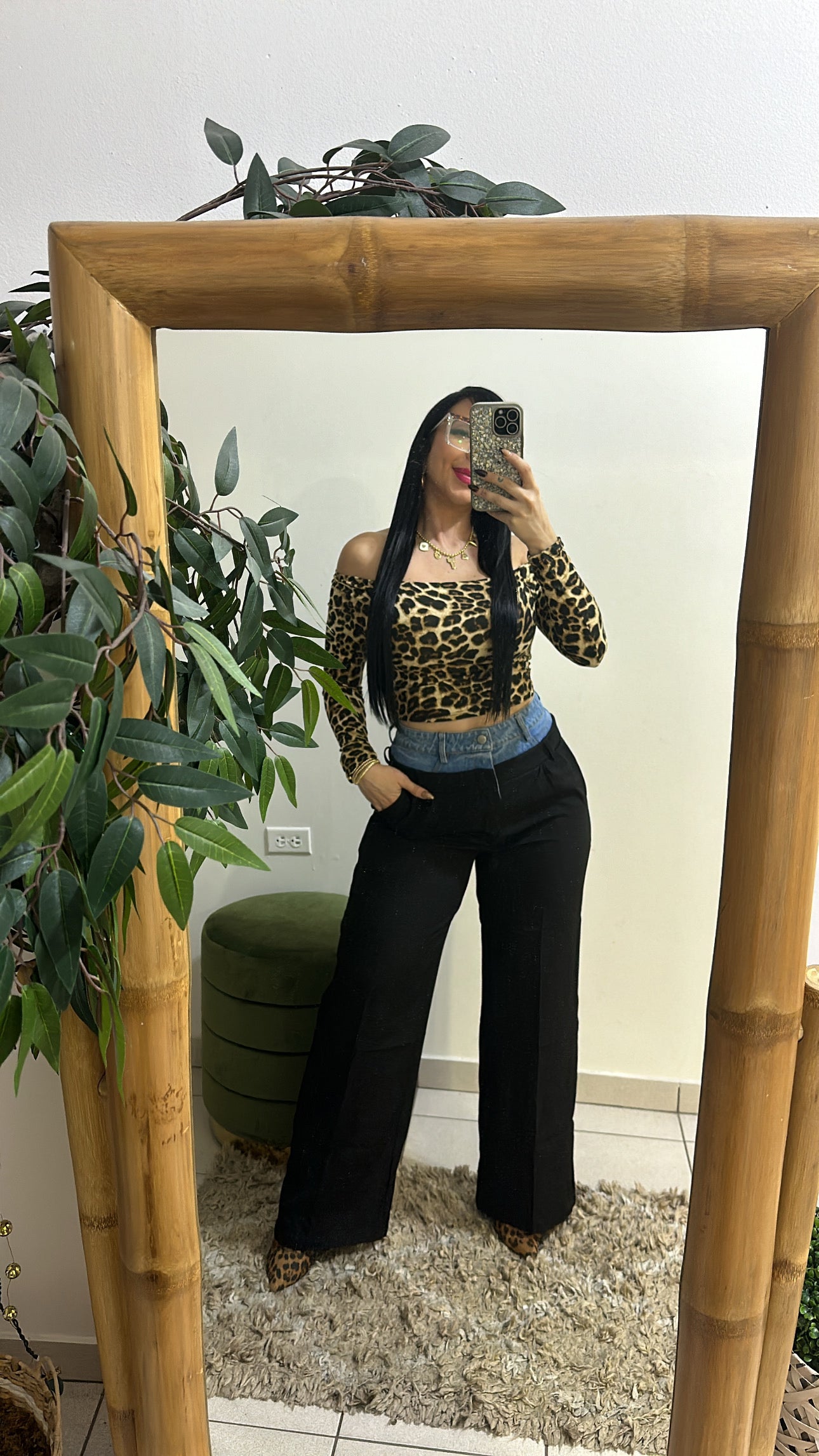 Animal print blouse