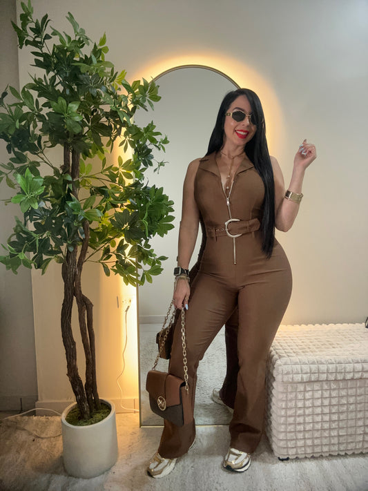 Spandex Camel Jumpsuit