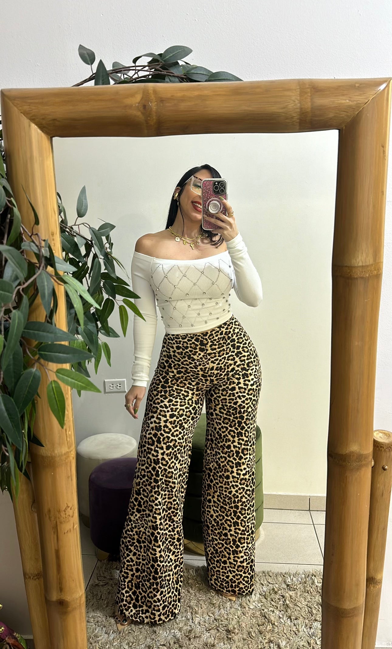 Animal print palazzo