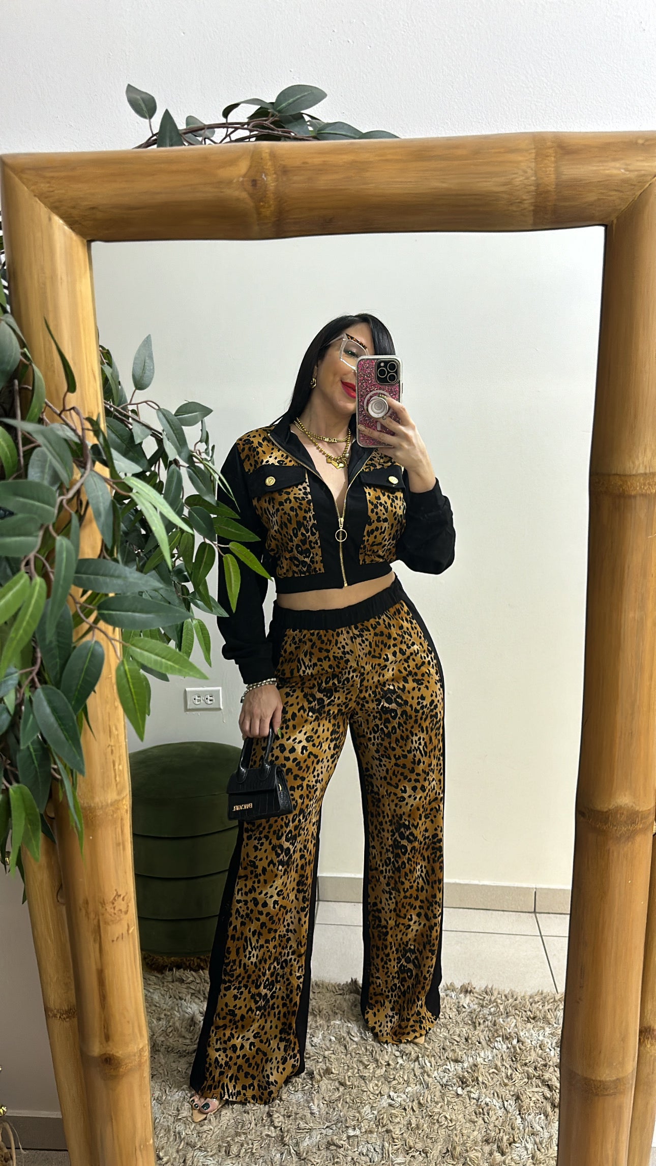 Animal print pants set