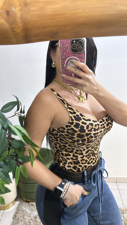 Animal print bodysuit