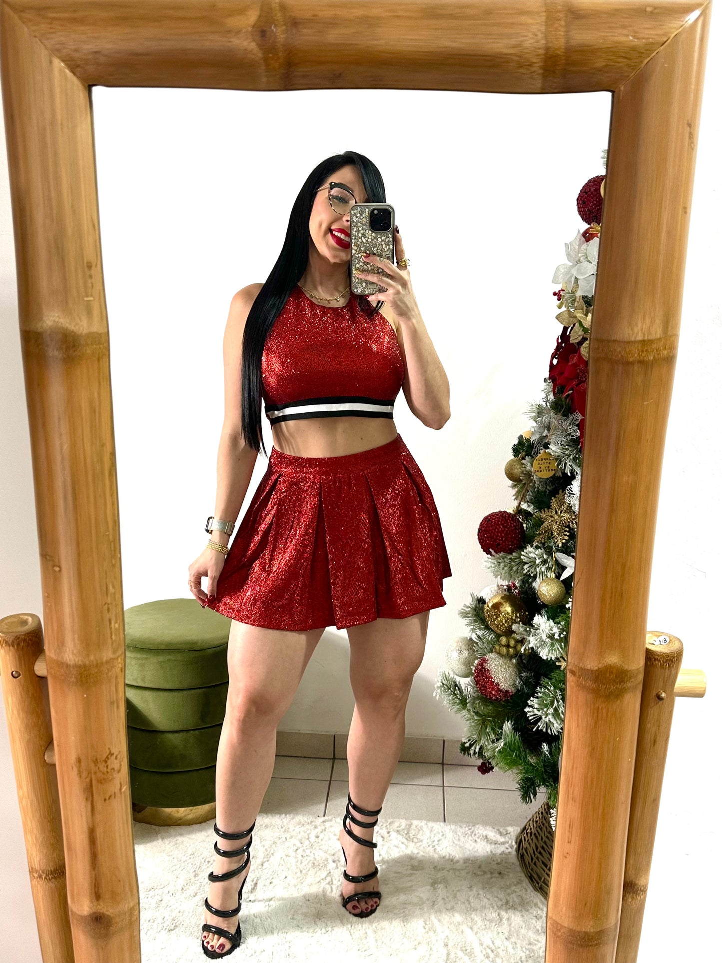 Red Skort Set