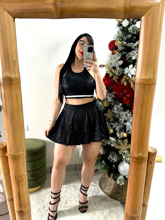 Black Skort set