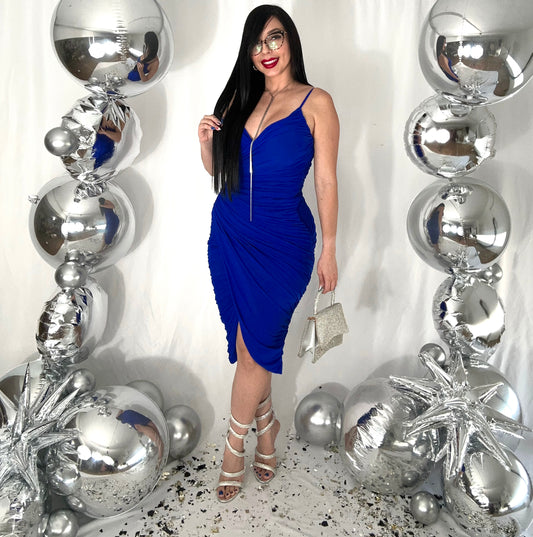 Royal blue cocktail dress