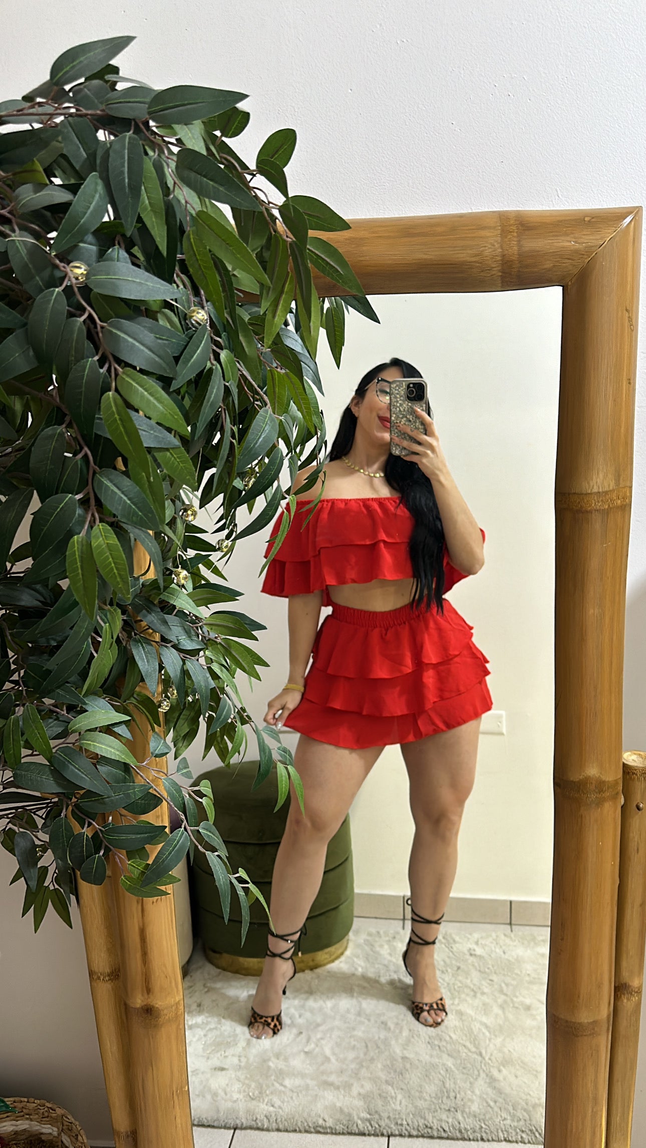 Red skort set