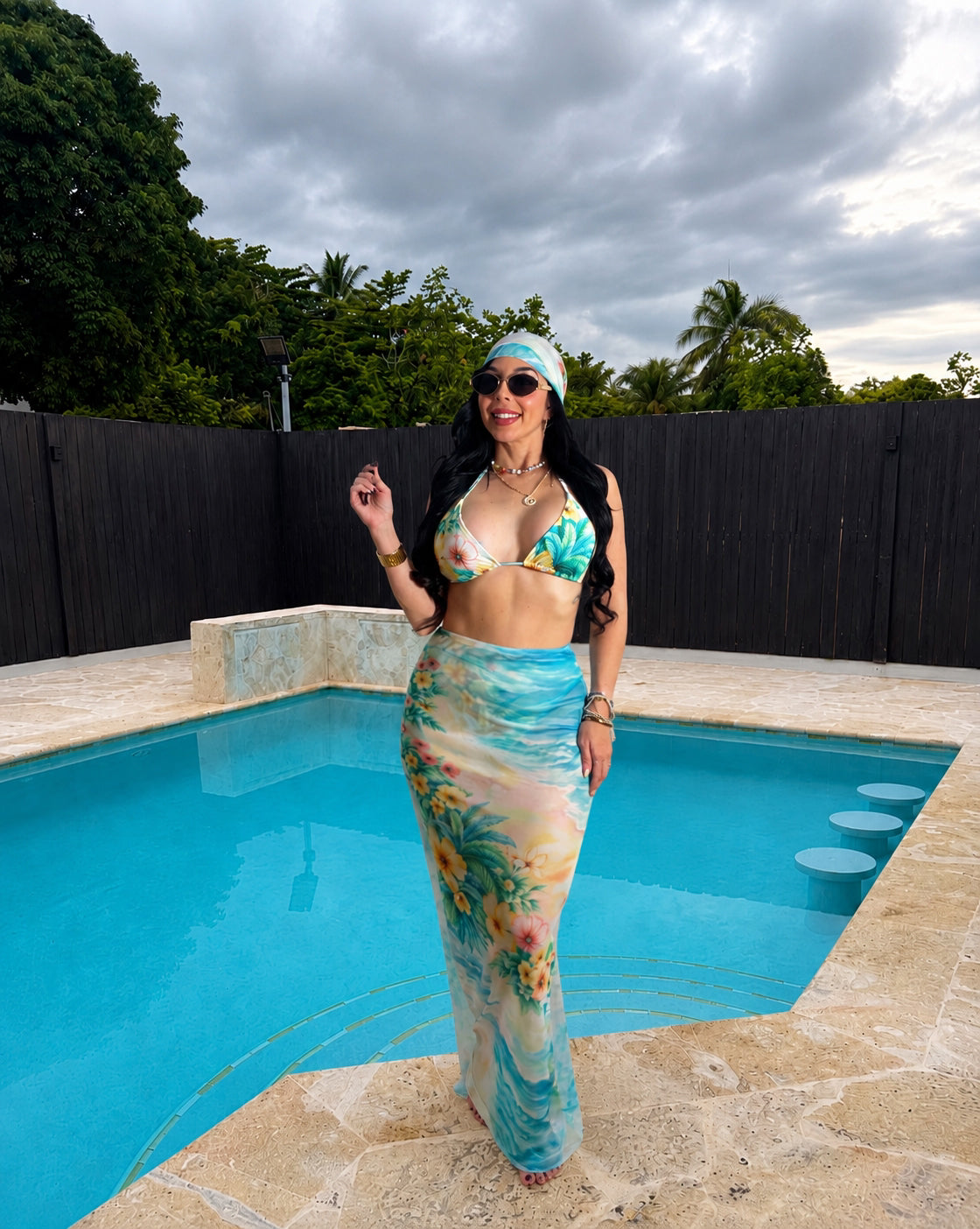 4 Pieces Flowers swimsuit