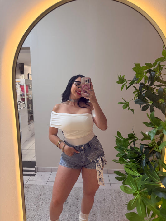 Lycra Spandex White Blouse