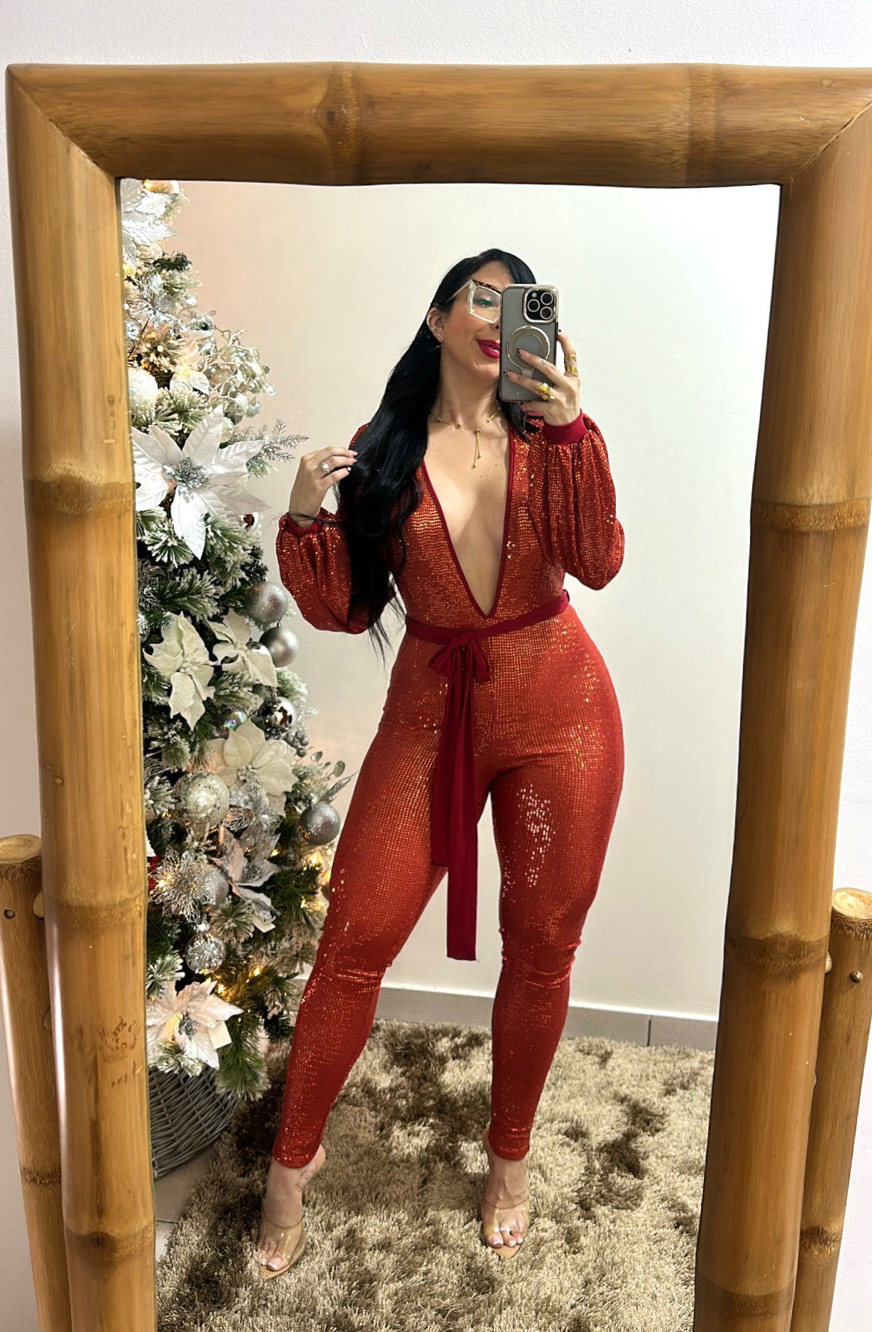 Glitter Red Jumpsuit